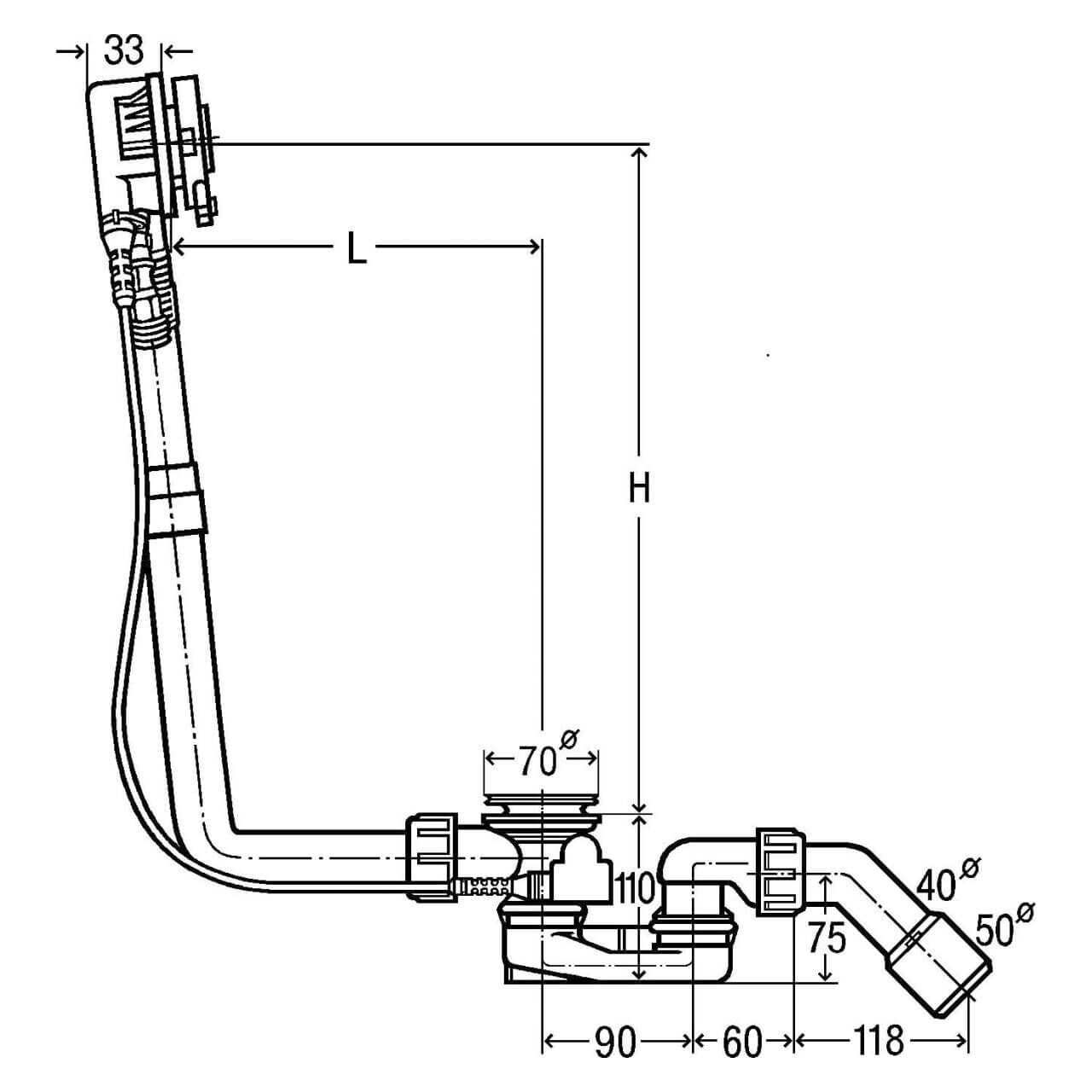 Viega Ab-/Überlaufgarnitur Multiplex Trio DN 40/50 (725778)