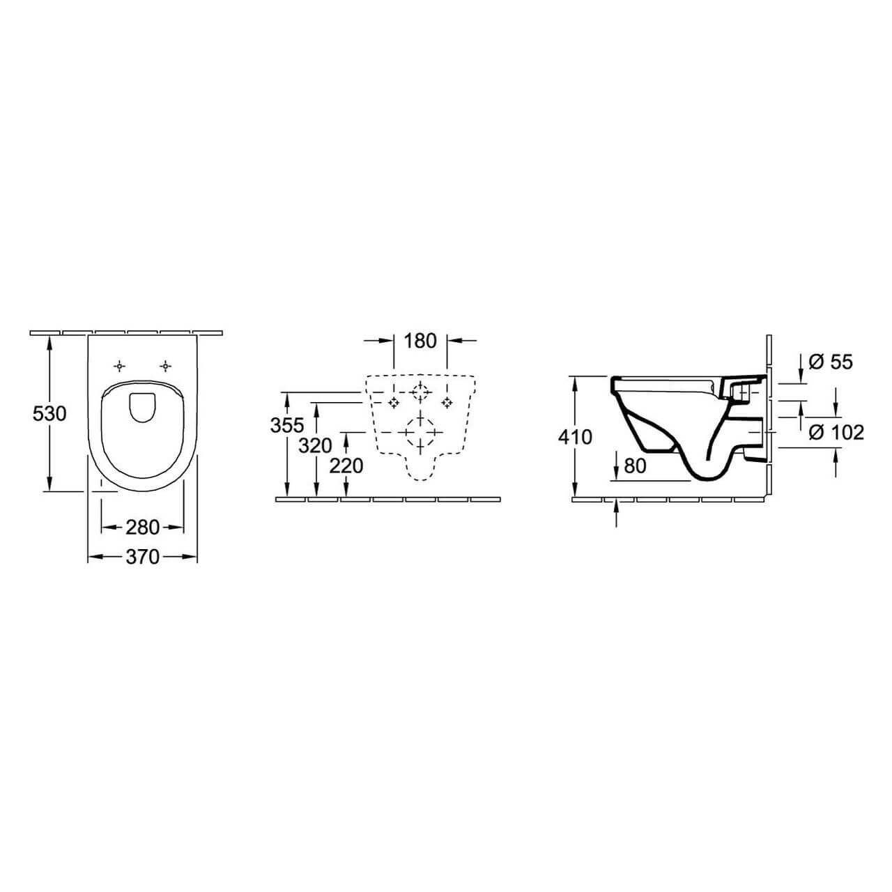 Villeroy & Boch Combi-Pack-Wand-Tiefspül-WC Architectura DirectFlush C-Plus Weiß (5684HRR1)