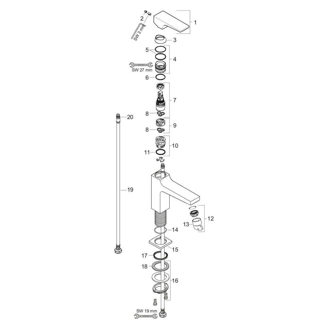 Hansgrohe Waschtischarmatur Metropol Chrom (32507000)