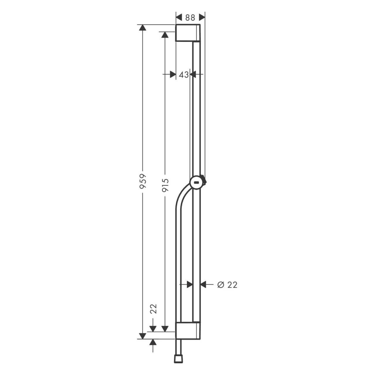 Hansgrohe Brausestangenset Unica Pulsify 90 cm Chrom (24401000)
