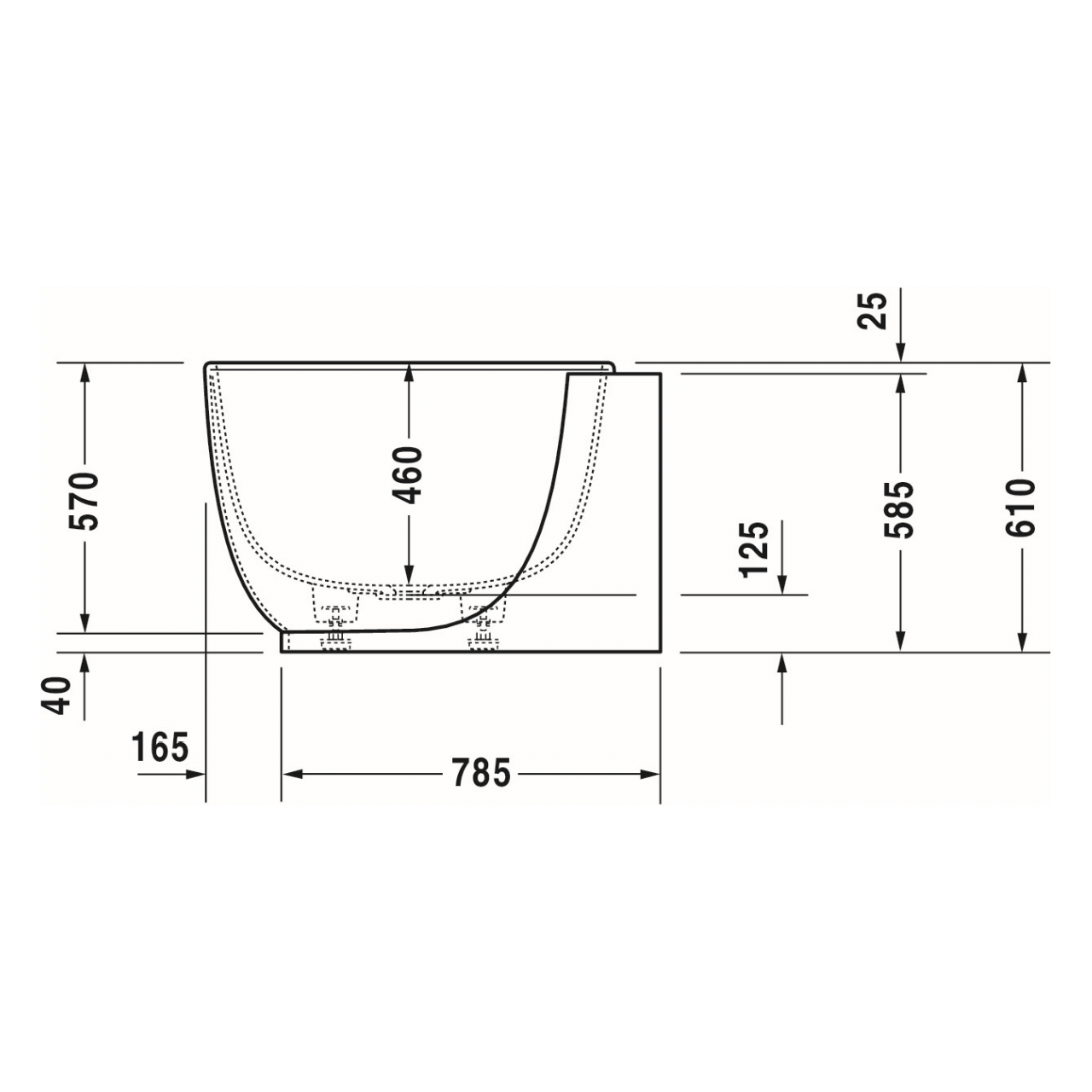 Duravit Oval-Badewanne Luv 180x95 cm matt Weiß, Vorwandmontage (700433000000000)