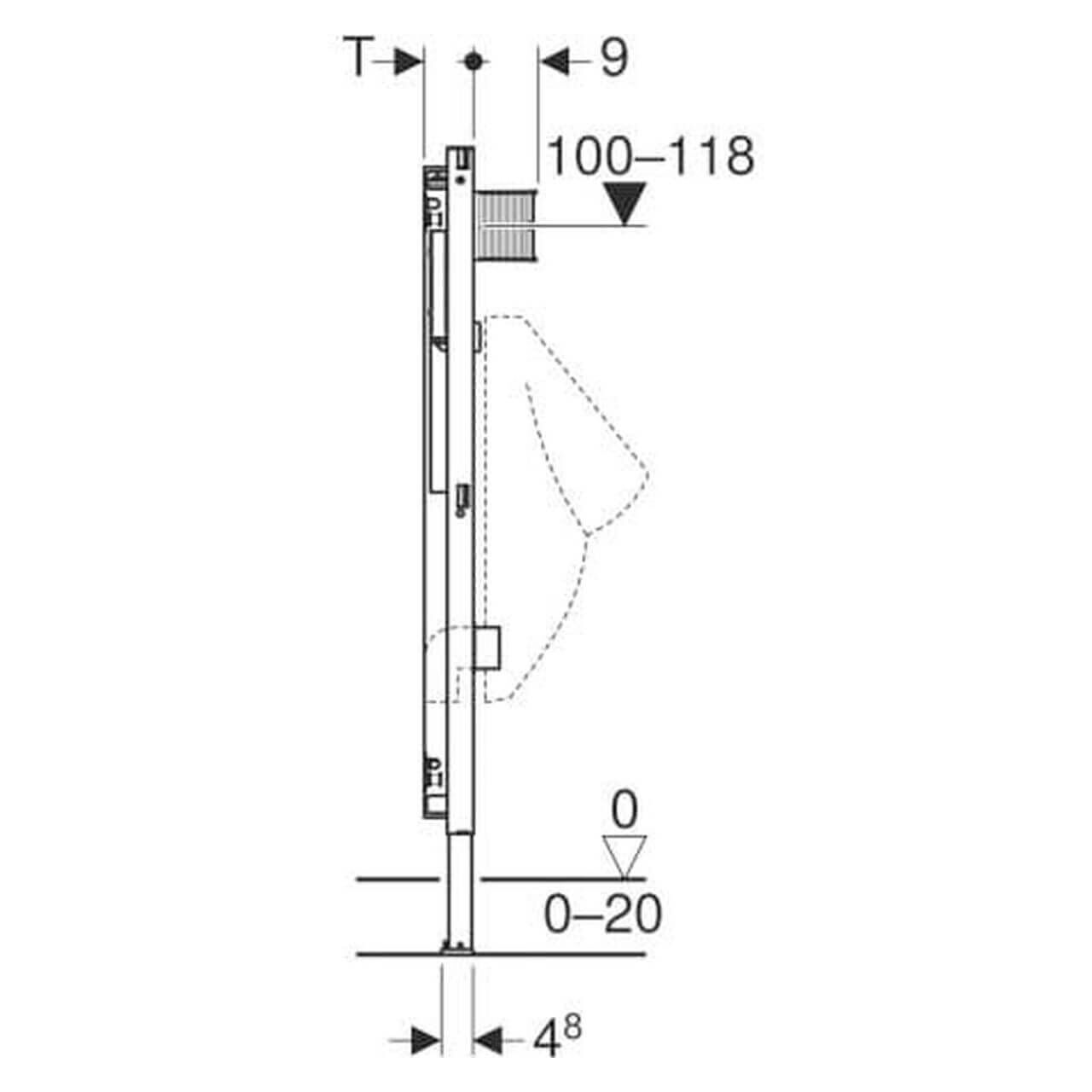 Geberit Urinalelement Duofix 112–130 cm Universell für Trockenbau (111616001)