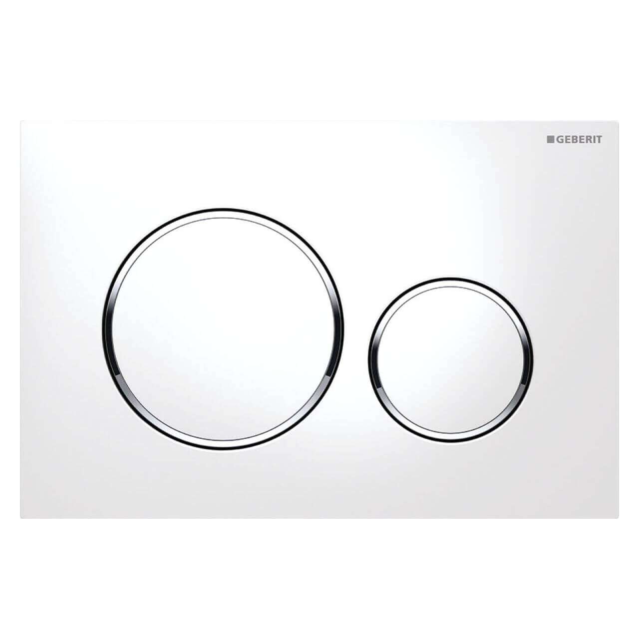 Geberit Betätigungsplatte Sigma 20 Weiß, Ring verchromt, 2-Mengen-Spülung (115882KJ1)