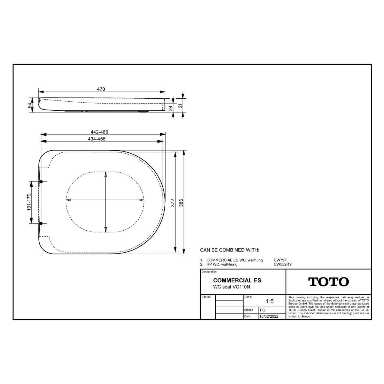 Toto WC-Sitz ES 38,6x47 cm mit Absenkautomatik Weiß (VC110N)