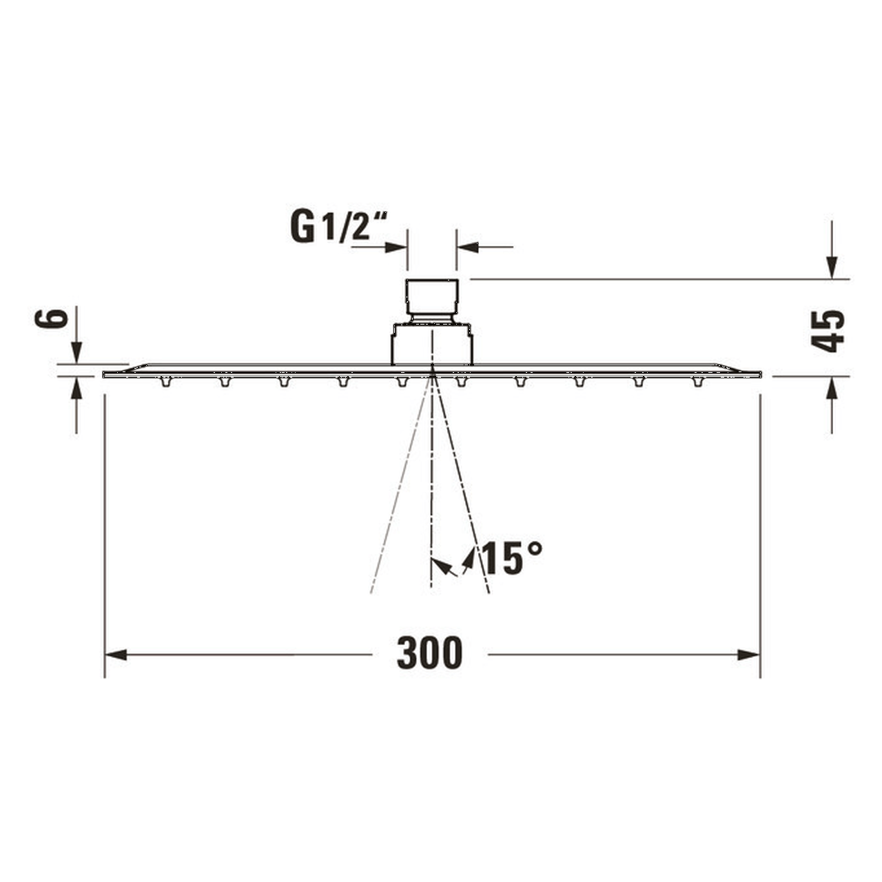Duravit Kopfbrause 1jet 300 Schwarz Matt 300x300 mm (UV0660031046)