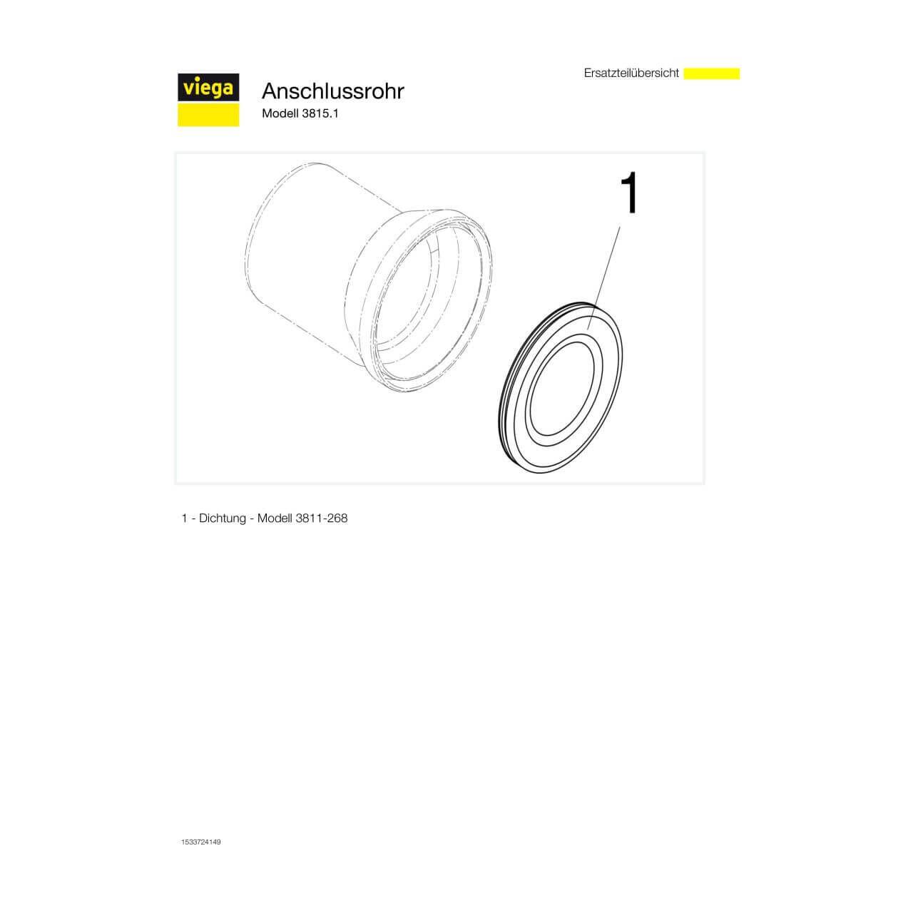 Viega WC-Anschlussstutzen 3815.1 DN 100 Weiß (103231)