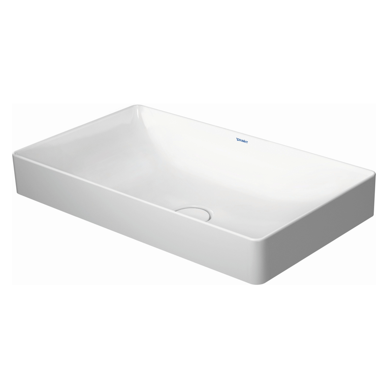 Duravit Aufsatzbecken DuraSquare 60 x 34,5 cm, ohne Hahnloch, weiß, WonderGliss