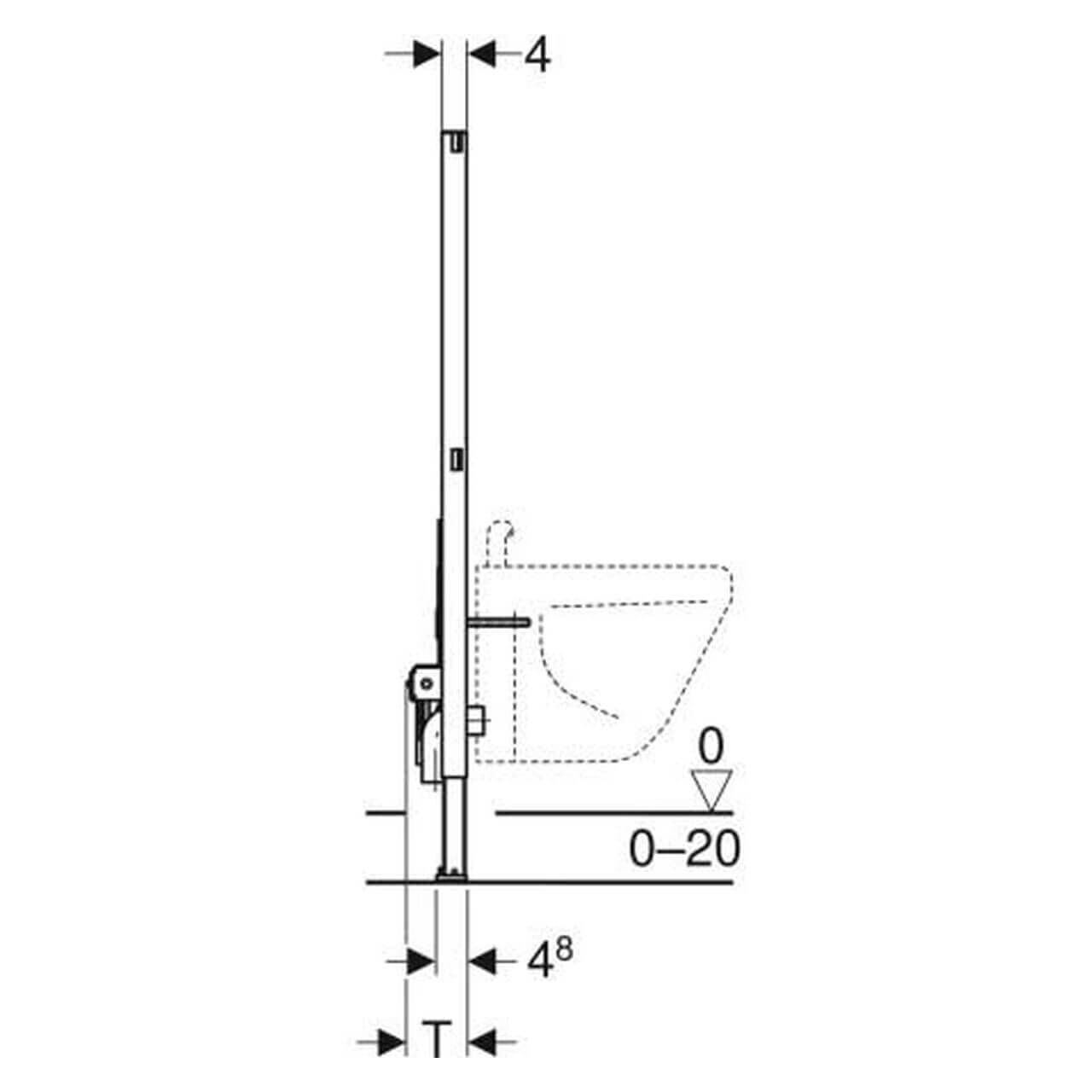 Geberit Bidet-Element Duofix 112 cm für Wandmontage (111510001)