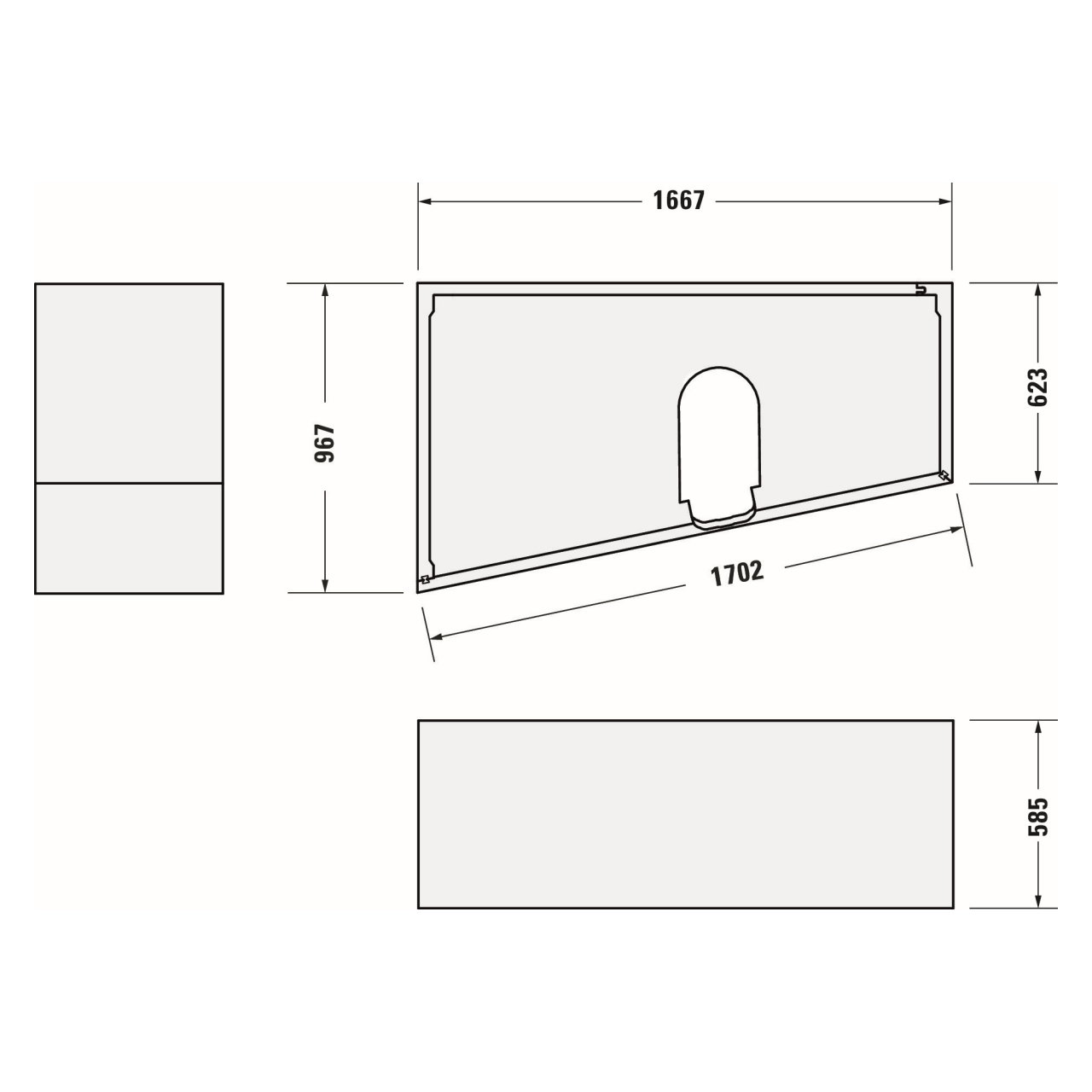 Duravit Trapez-Badewanne No.1 170x100 cm Weiß links (700508000000000)