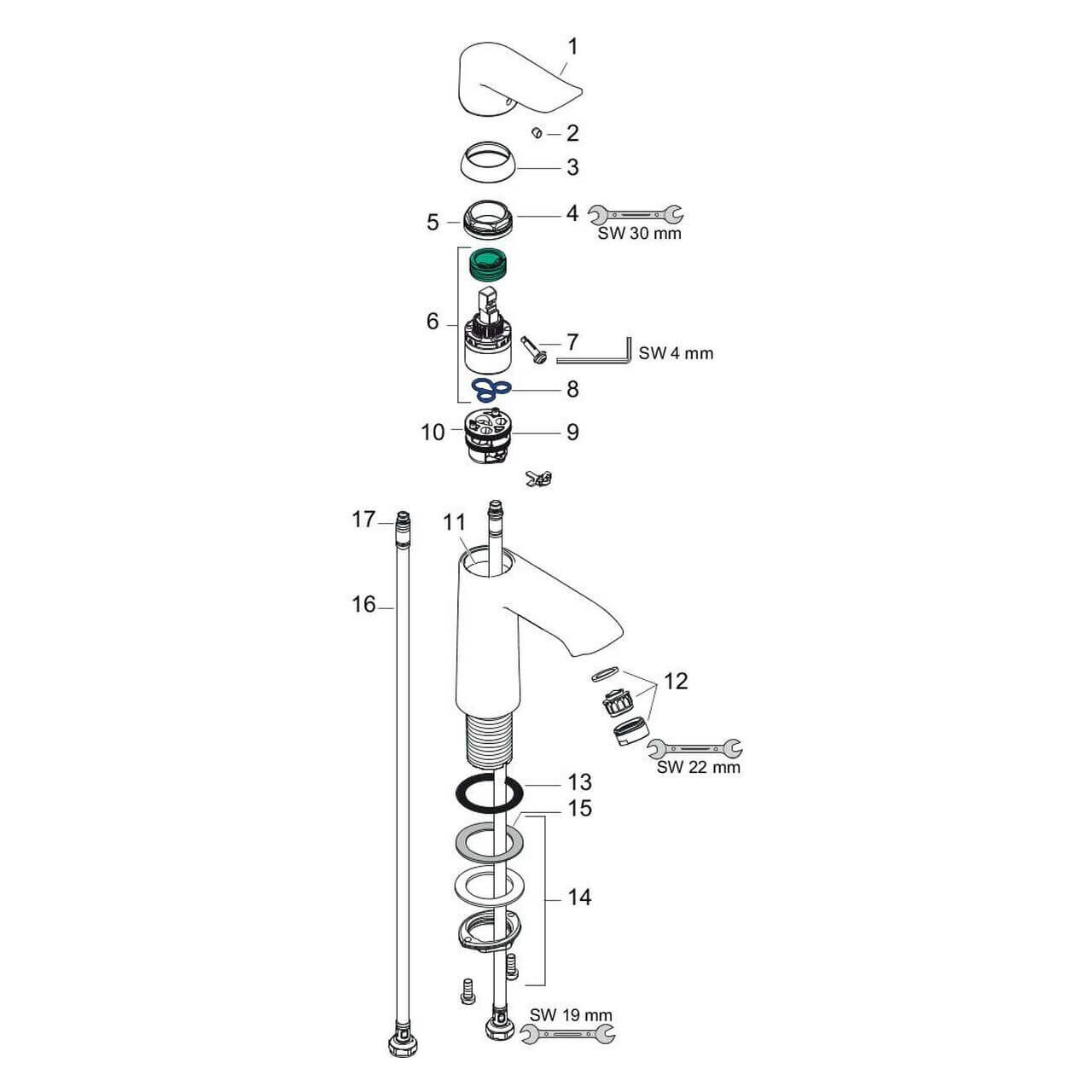 Hansgrohe Waschtischarmatur Metris 110 Chrom (31084000)