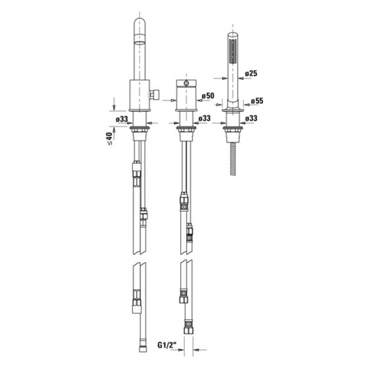 Duravit Wannenrandarmatur Circle 3-Loch Chrom (CE5260000010)
