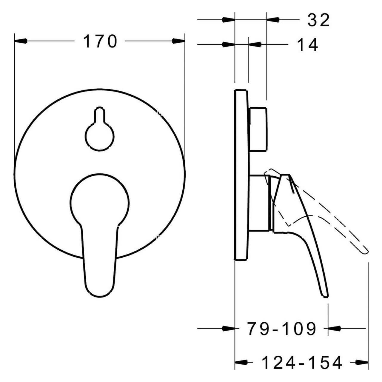 Hansa Badarmatur Hansamix Chrom, UP-Wannen-Einhebelmischer Fertigmontageset (81849083)