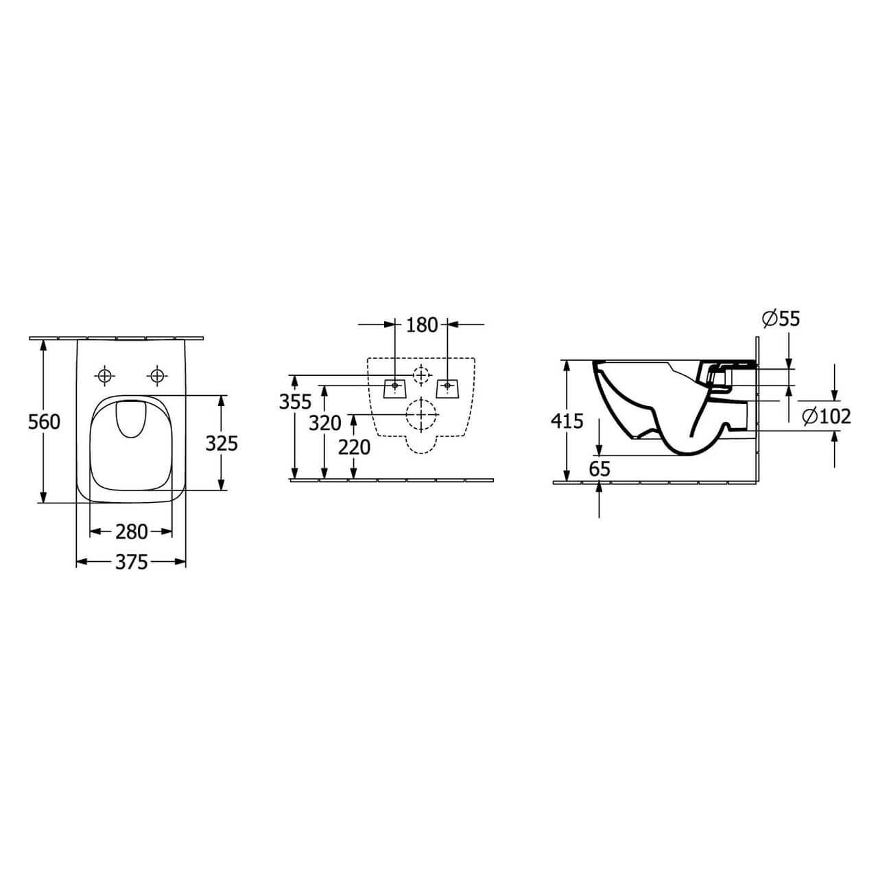 Villeroy & Boch Wand-Tiefspül-WC Venticello DirectFlush Weiß (4611R001)