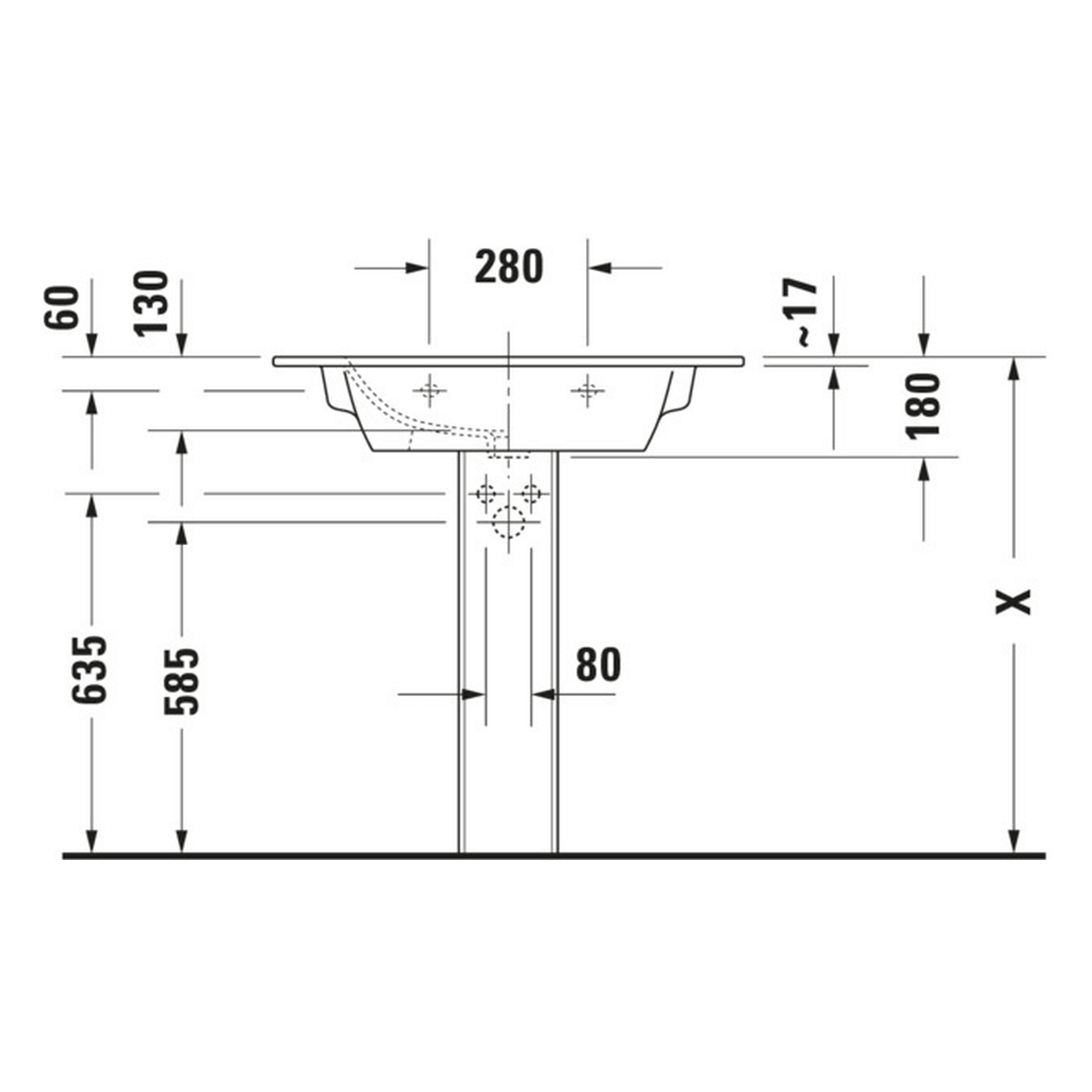Duravit Möbelwaschtisch Me by Starck 83x49 cm Weiß WonderGliss (23368300001)