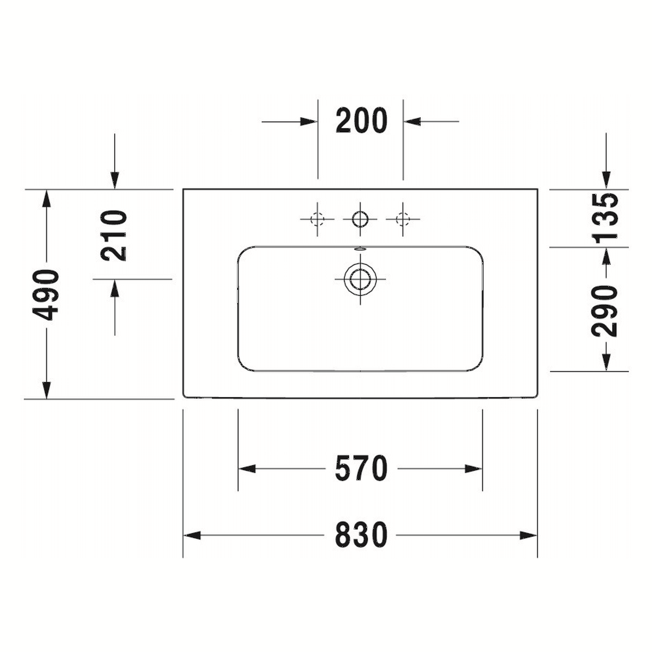 Duravit Möbelwaschtisch Me by Starck 83x49 cm Weiß WonderGliss (23368300001)