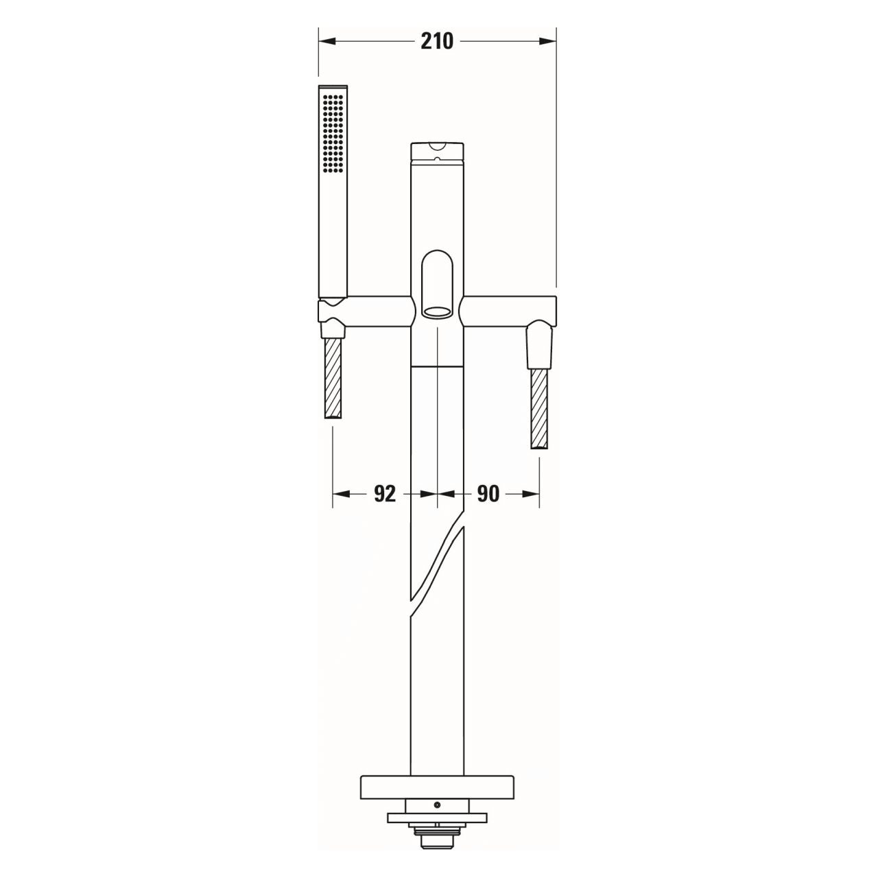 Duravit Badewannenarmatur C.1 Bodenstehend 200 mm Chrom (C15250000010)