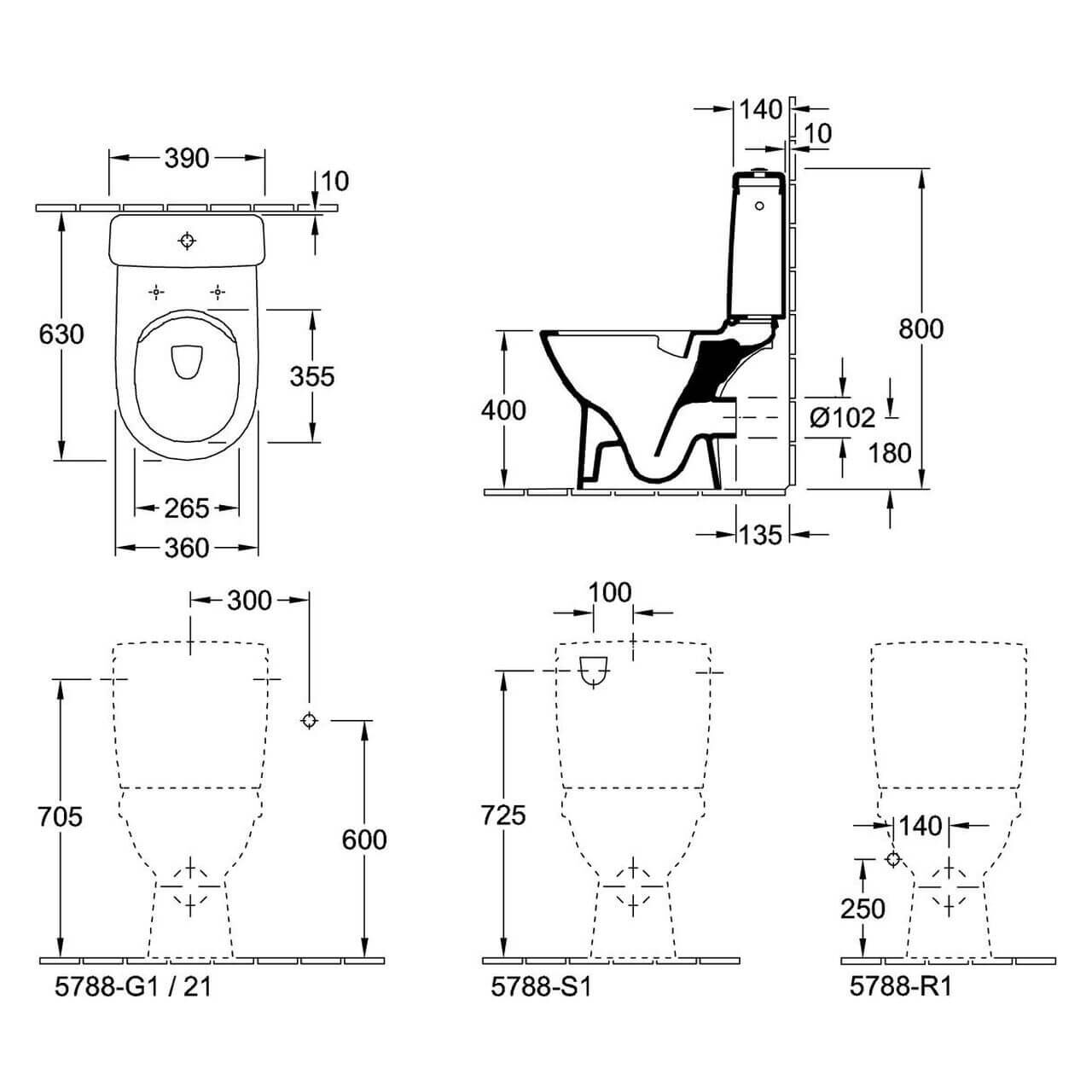 Villeroy & Boch Spülkasten O.Novo Duo mit Spartaste Weiß (5788S101)