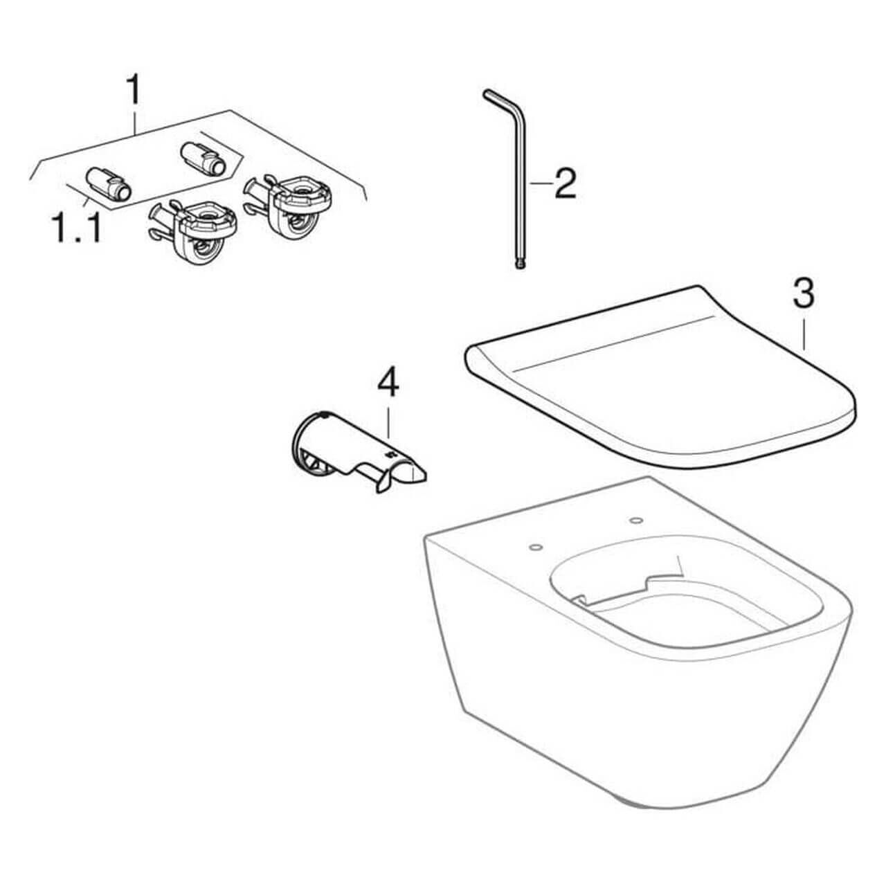 Geberit Wand-WC Smyle Square Rimfree KeraTect 4,5 l Weiß (500208018)
