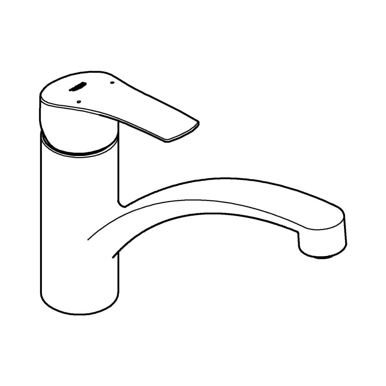 Grohe Spültischarmatur Eurosmart Chrom 1/2" mit flachem Auslauf (33281003)
