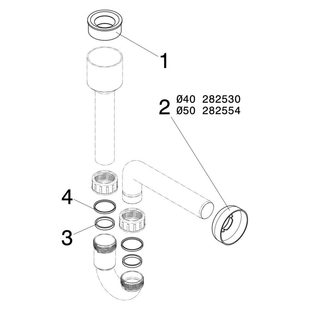 Viega Röhrengeruchsverschluss 7985.94 DN 50 x 40 Weiß (117771)