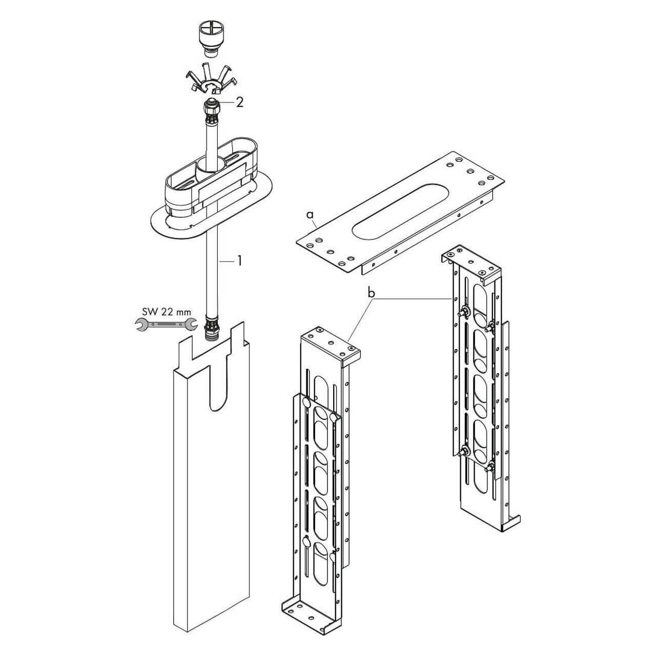 Hansgrohe Wannen-Schlauchbox sBox für Wannenrandmontage (13560180)