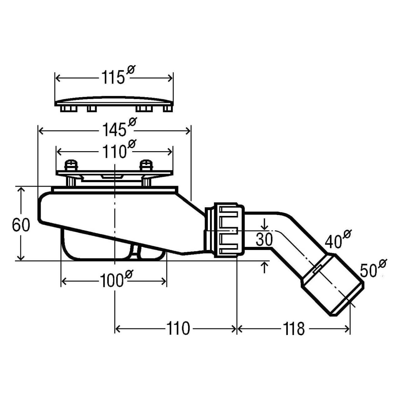 Viega Ablaufgarnitur Tempoplex DN 40/50 Chrom (634100)