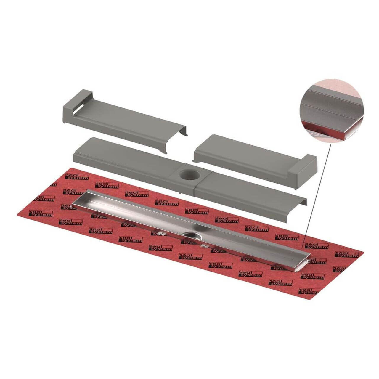 TECE Duschrinne Evo 900 mm Seal System Edelstahl