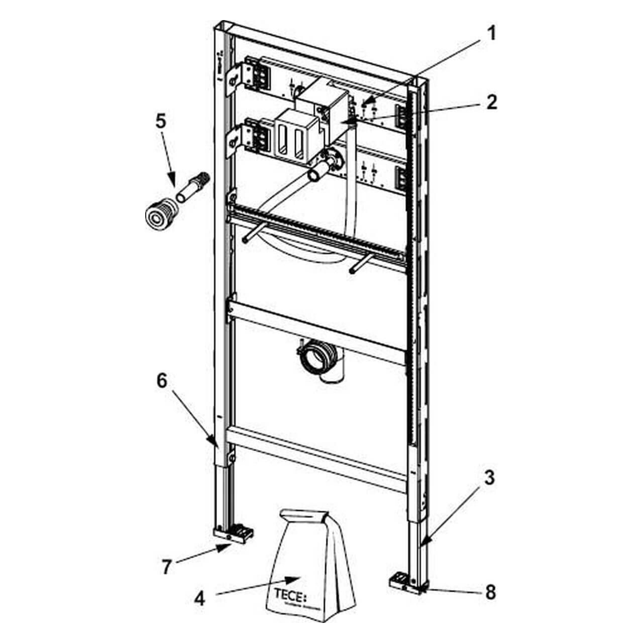 Tece Urinalmodul Teceprofil 1120 mm mit Spülergehäuse (9320008)