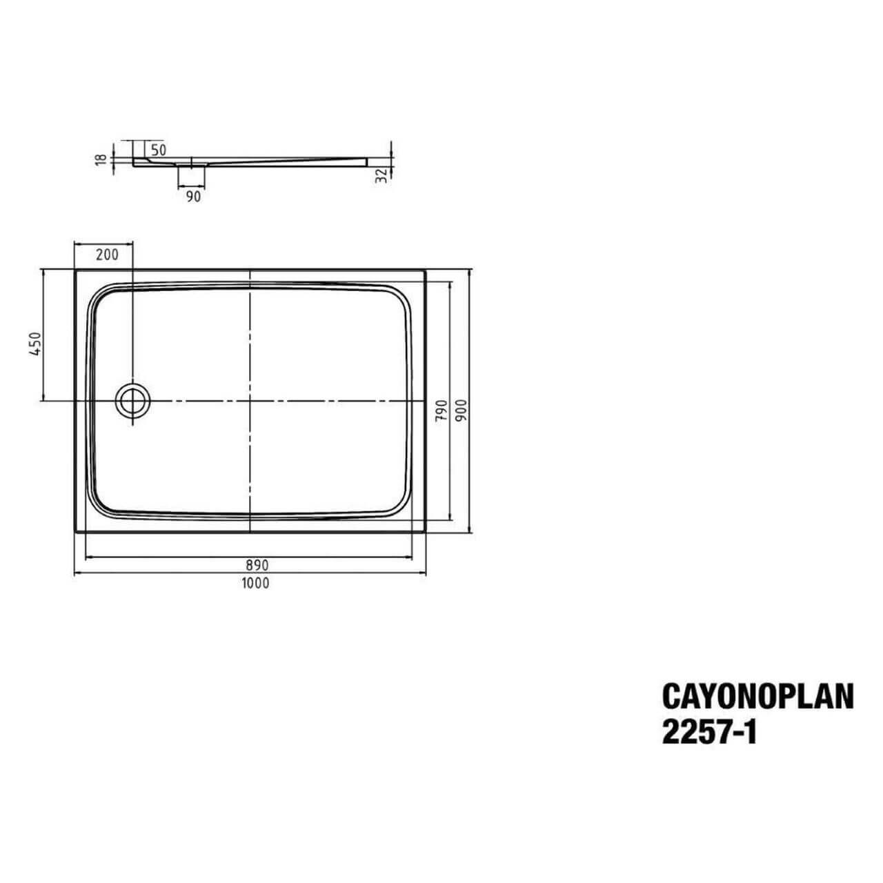 Kaldewei Duschwanne Cayonoplan 90x100 cm Weiß (361700010001)