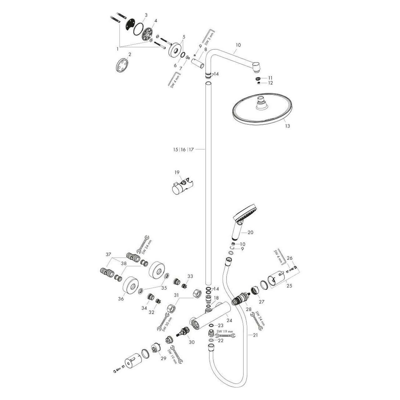 Hansgrohe Duschsystem Crometta EcoSmart 9 l/min Chrom (27268000)