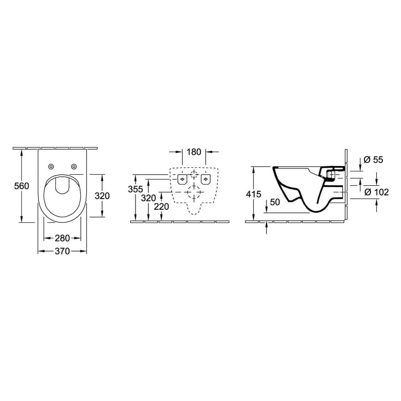 Villeroy & Boch Combi-Pack-Wand-Tiefspül-WC Subway 2.0 DirectFlush C-Plus Weiß (5614R2R1)