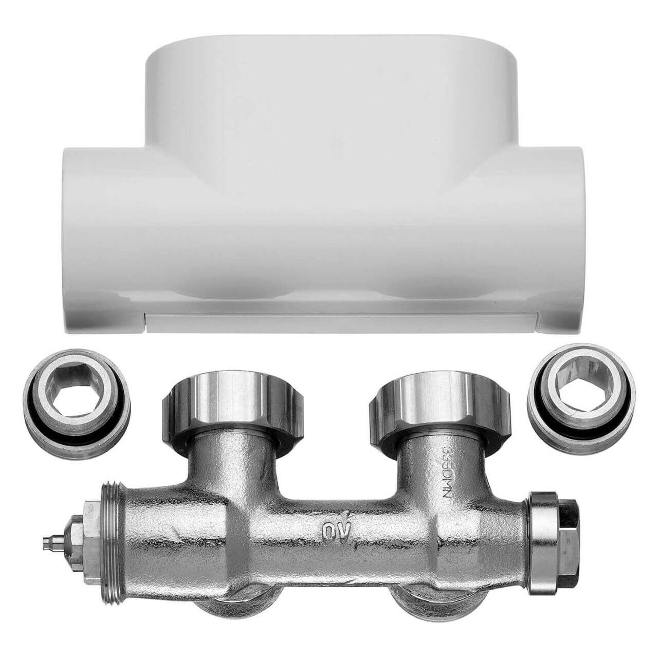 Kermi Ventilhahnblock Eckform Blende Weiß (ZV00410001)