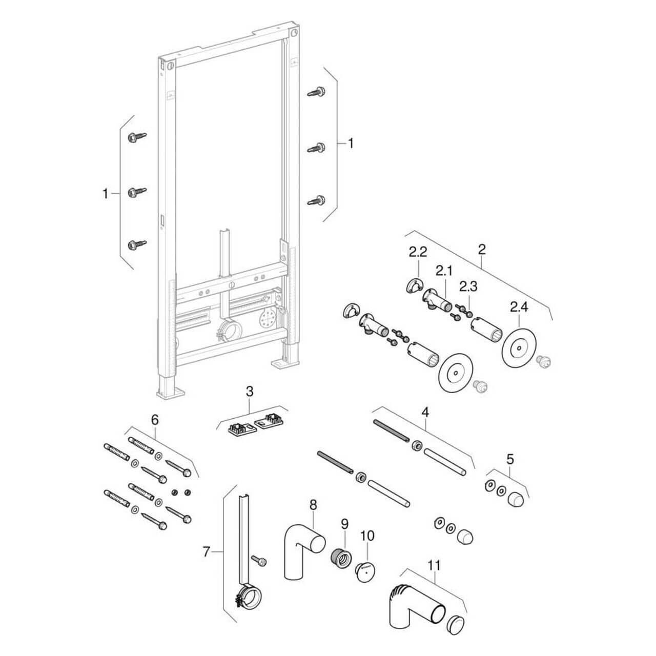 Geberit Bidet-Element Duofix 112 cm für Wandmontage (111510001)
