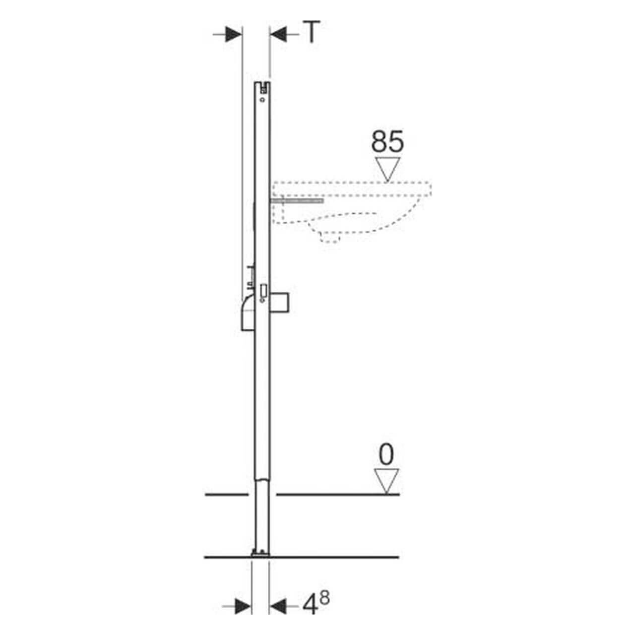 Geberit Waschtischelement Duofix Basic BH 112 cm (458404001)