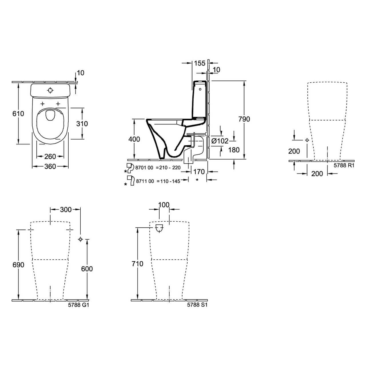 Villeroy & Boch Spülkasten O.Novo Duo mit Spartaste Weiß (5788S101)