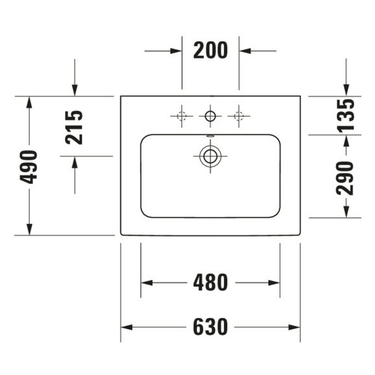 Duravit Möbelwaschtisch Me by Starck 63x49 cm Weiß WonderGliss (23366300001)