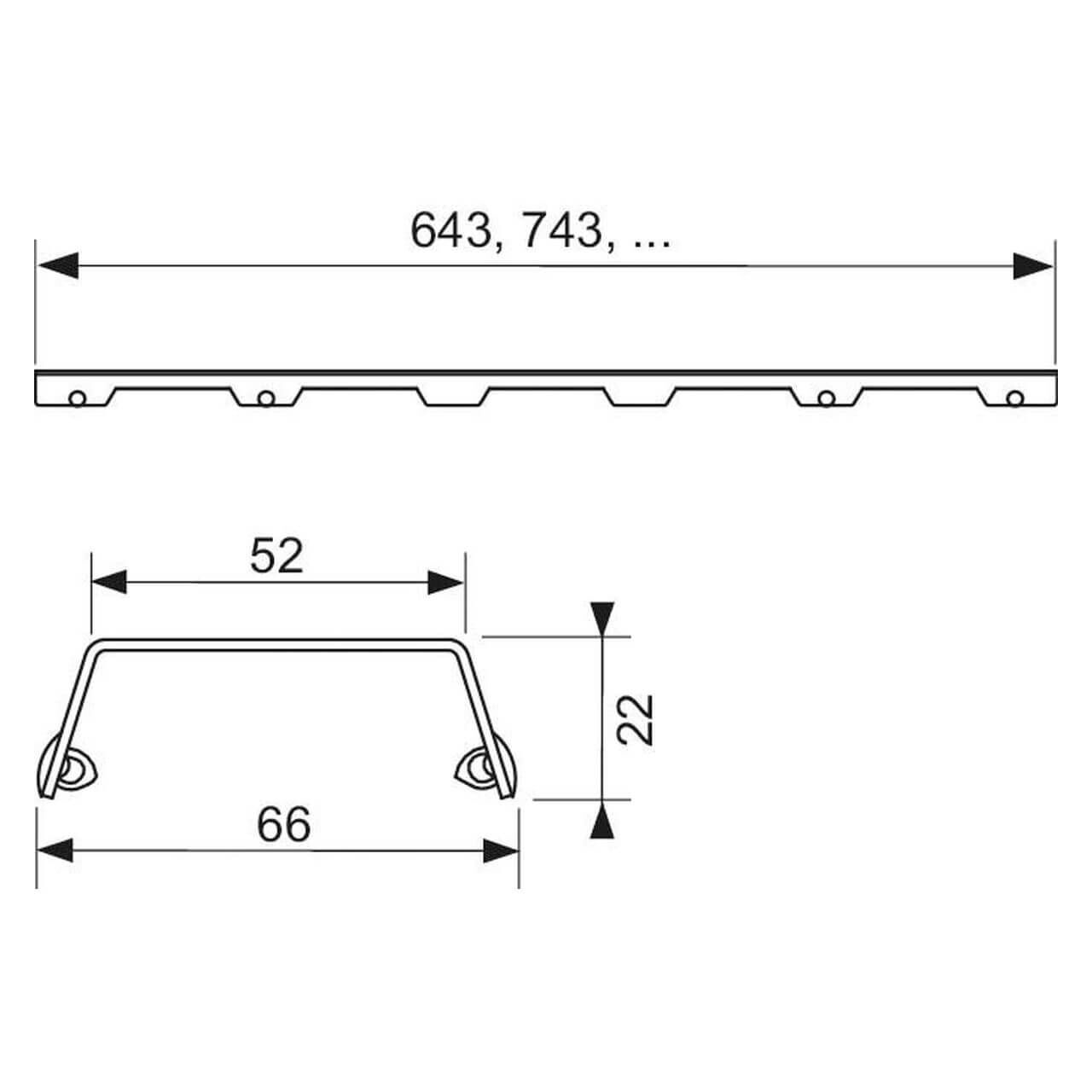Tece Designrost Steel II 900 mm Edelstahl gebürstet (600983)