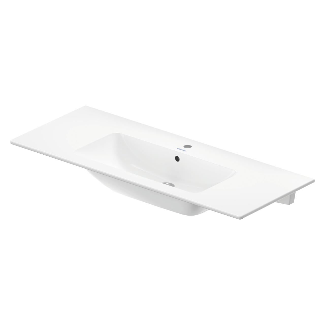 Duravit Möbel-Waschtisch Me by Starck, 123 cm, weiß WonderGliss, mit Hahnloch und Überlauf