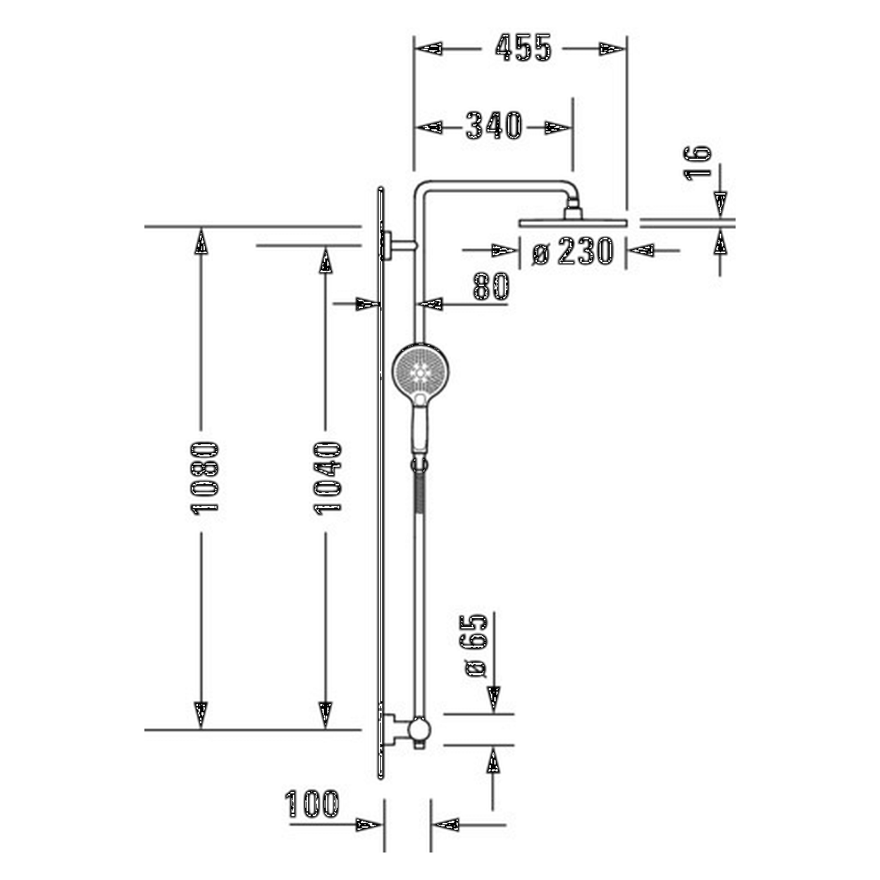 Duravit Duschsystem C.1 350 mm mit Brausethermostat Chrom (C14280008010)