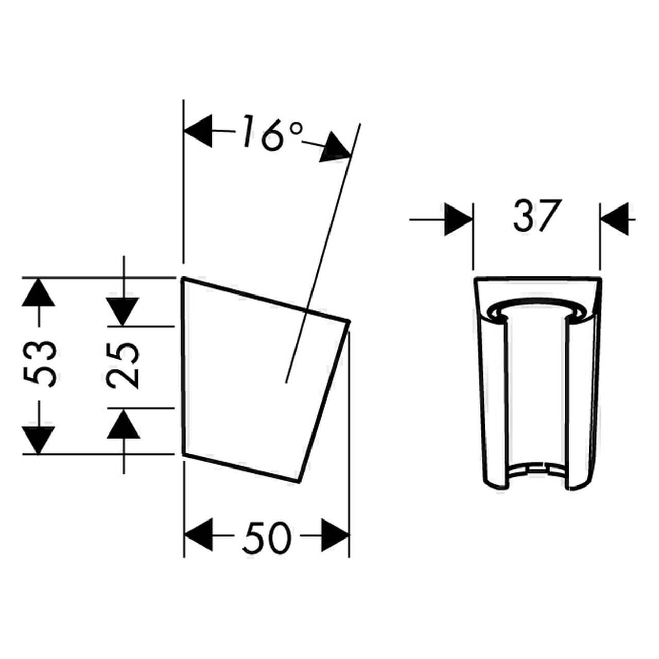 hansgrohe Brausehalter Porter S feste Halteposition, aus Kunststoff, Edelstahl optic (10632299)