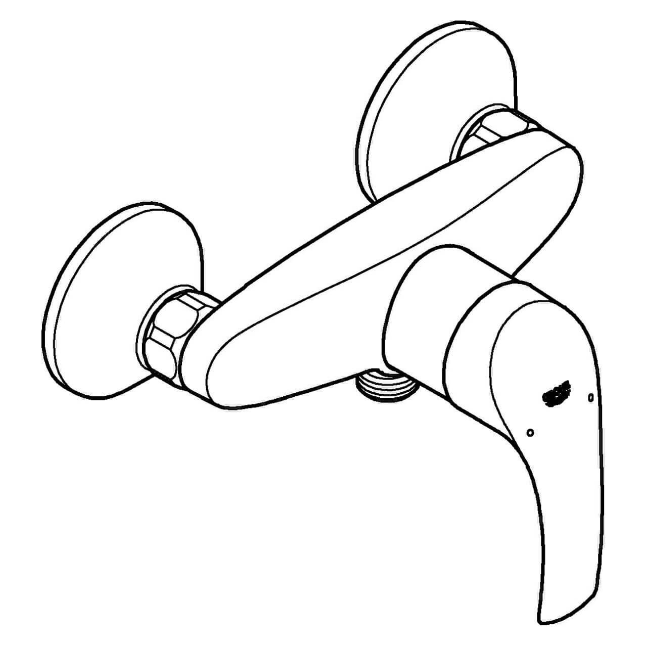 Grohe Brausemischer Eurosmart Wandmontage Chrom (33555002)