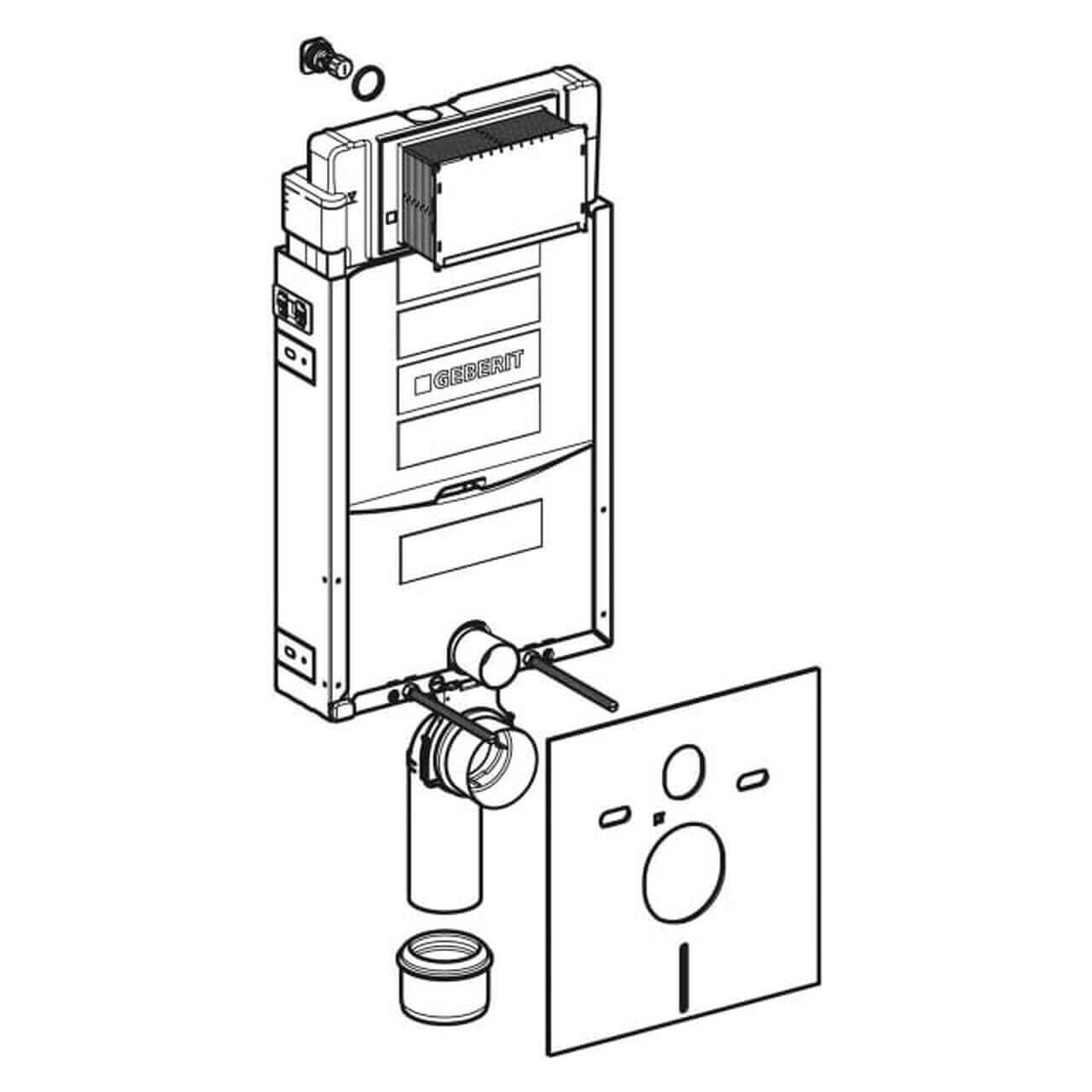 Geberit Wand-WC-Element Kombifix BH 108 cm mit Sigma UP-Spülkasten (110300005)