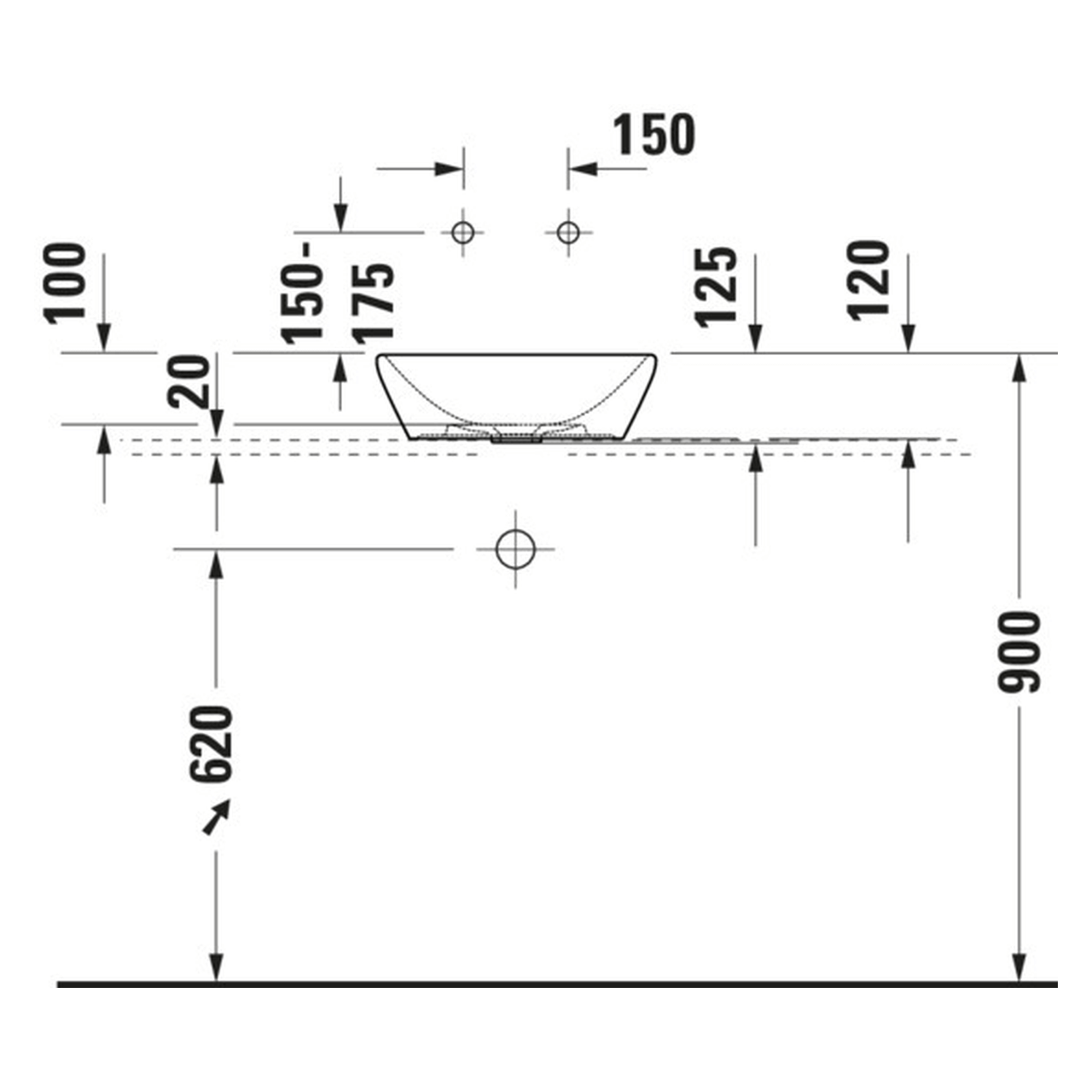 Duravit Aufsatzwaschtisch D-Neo Ø40 cm Weiß ohne Hahnloch mit Überlauf (2371400070)