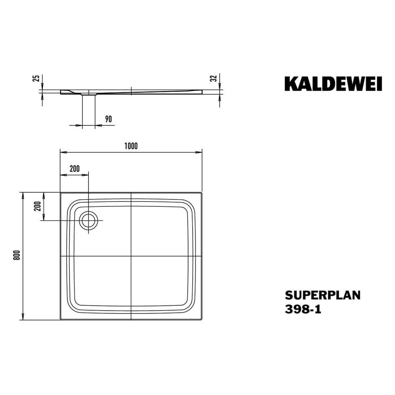 Kaldewei Duschwanne Superplan Classic 80x100 cm Weiß (447200010001)